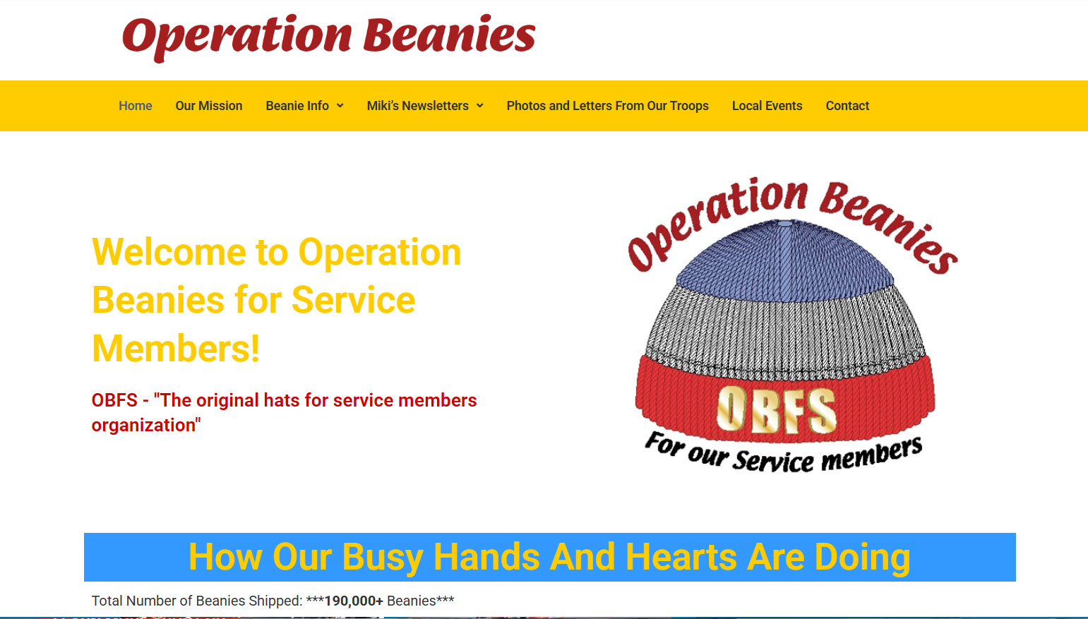 Operation Beanies designed by Phalen Creative